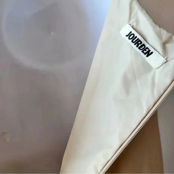 JOURDEN Beige Tie Dye Fringe Flapper Midi Sleeveless Dress Size 4 - Picture 13 of 16